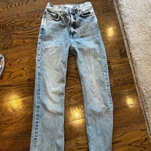 & other stories light wash denim straight leg jeans